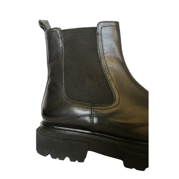 New SEYCHELLES Black Leather Lug Sole Chelsea Ankle Boots Women Sz 8 - Picture 5 of 12